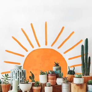 Sun Orange Wall Decal Arch Strips Stickers LF240