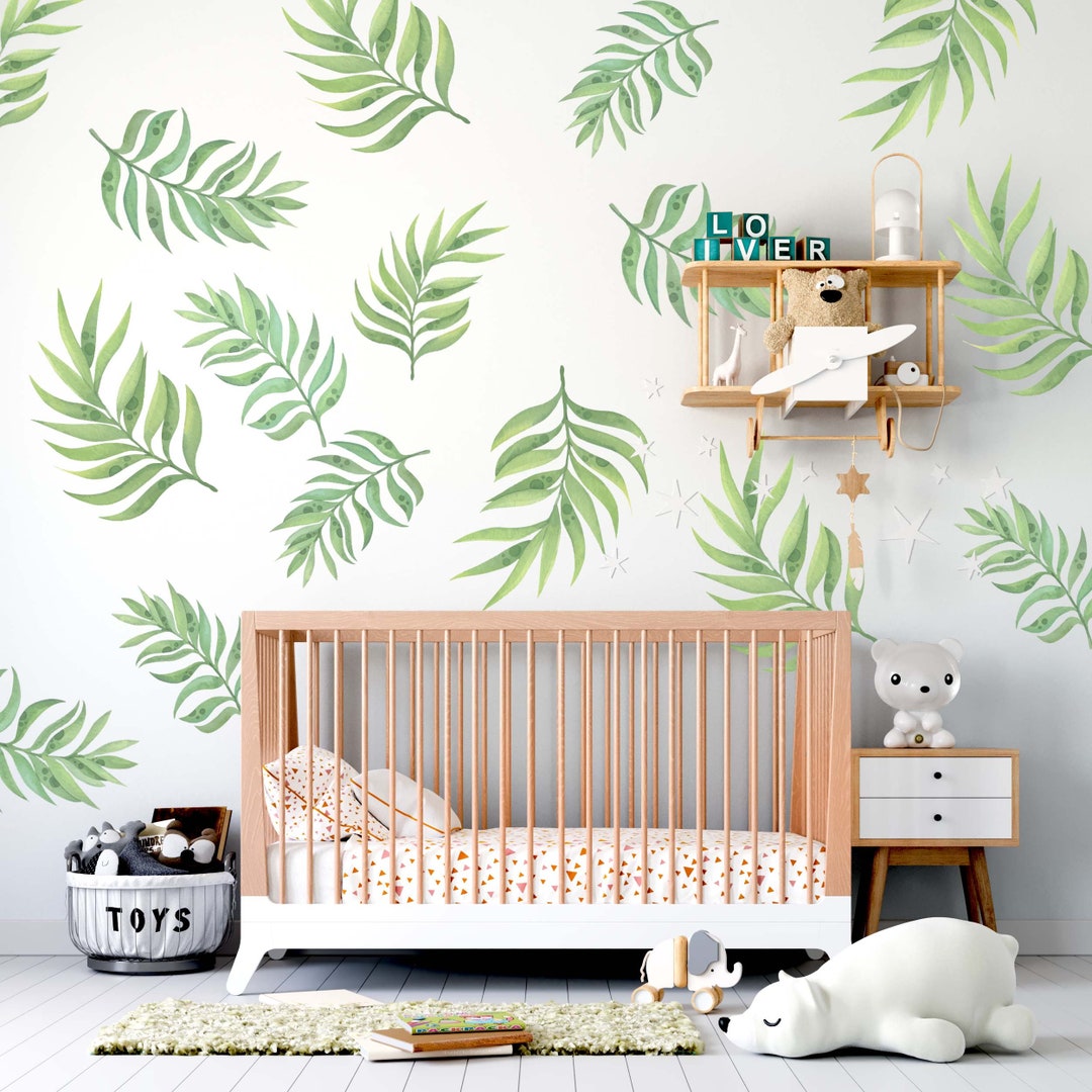 Palm Leaves Wall Decals Greenery Stickers LF264 Etsy