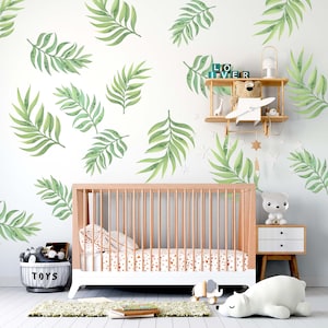 Palm Leaves Wall Decals Greenery Stickers, LF264