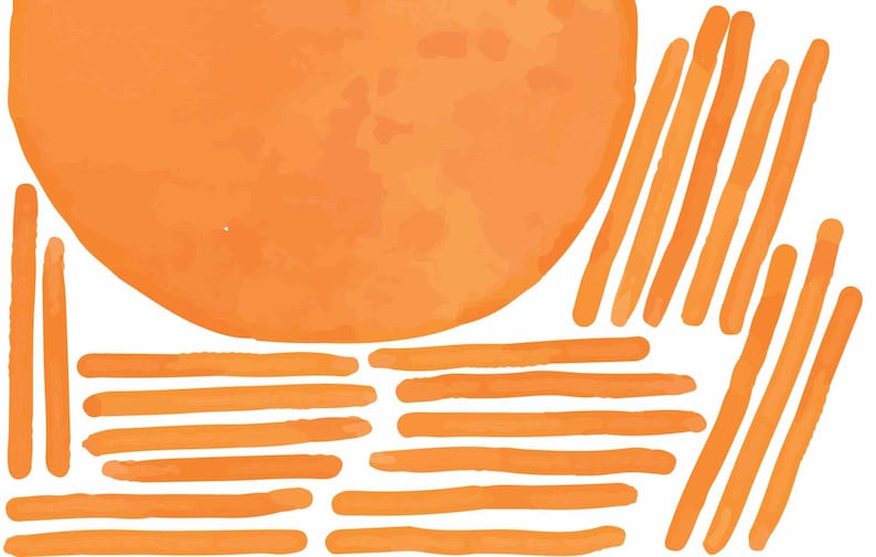 Sun Orange Wall Decal Arch Strips Stickers LF240 - Etsy