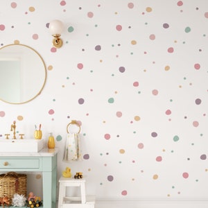 Polka Dots Wall Decals Peel & Stick, Personalized Color Stickers LF006