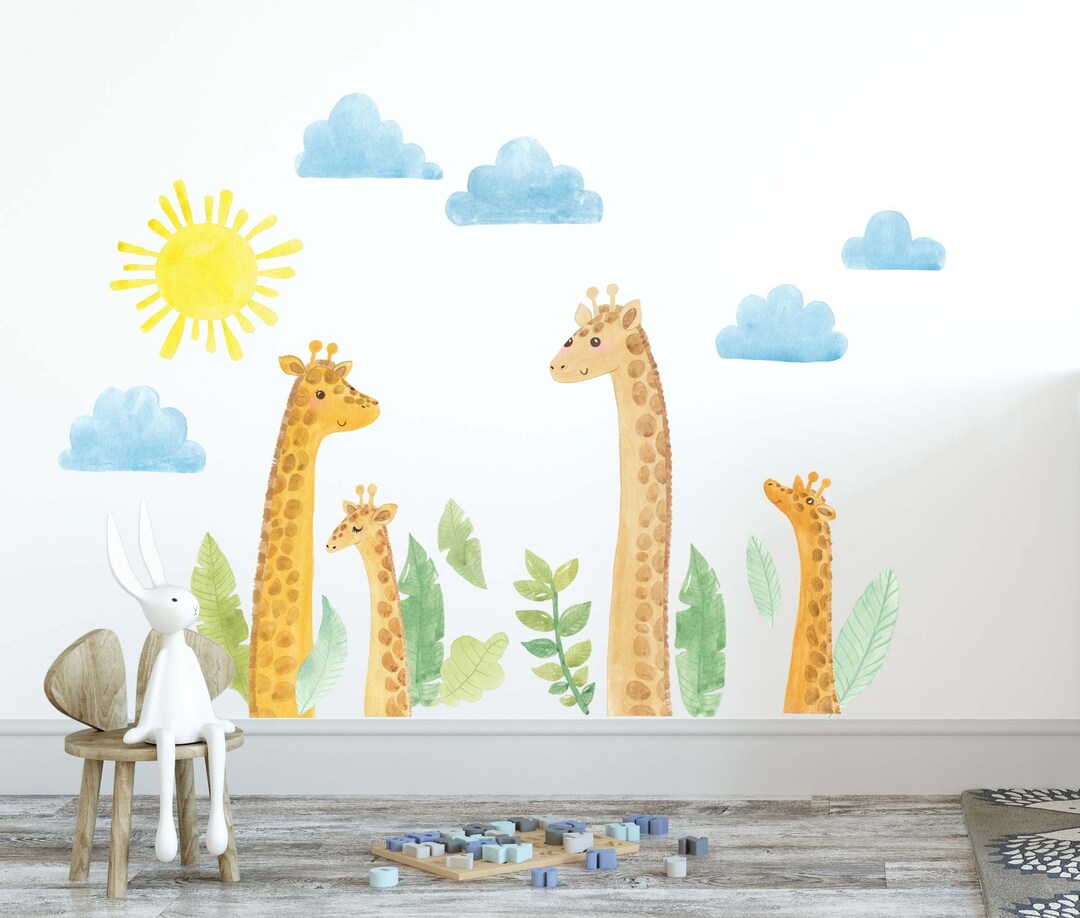 Giraffe Wall Decals Animal Jungle Safari Nursery Stickers, LF066 - Etsy