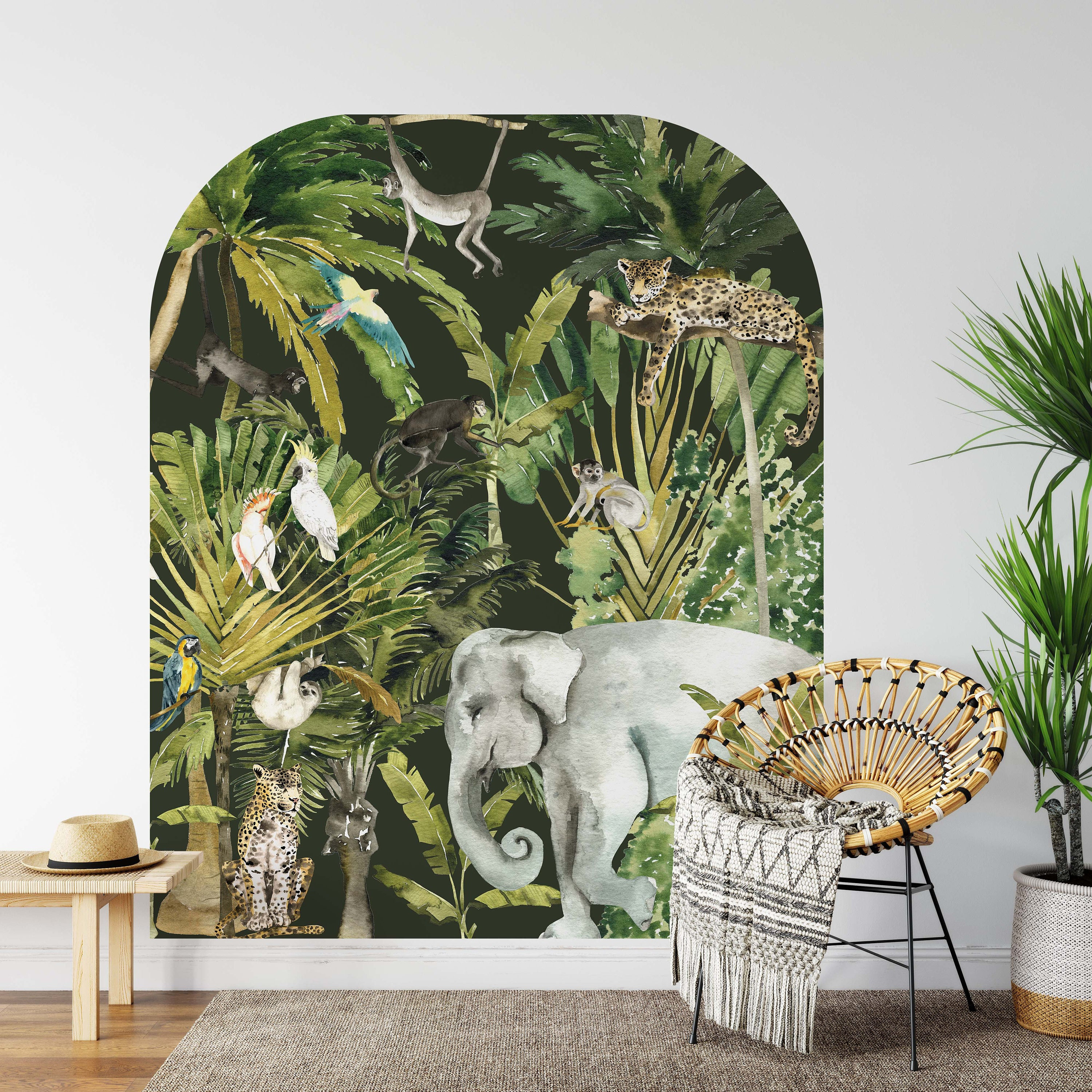 Safari Wall Decals Large Jungle Animals Arch, LF227 - Etsy