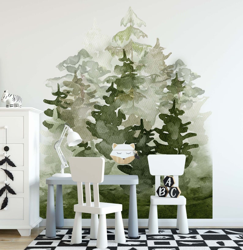 Forest Wall Decals Pine Tree Stickers Headboard, LF359 - Etsy