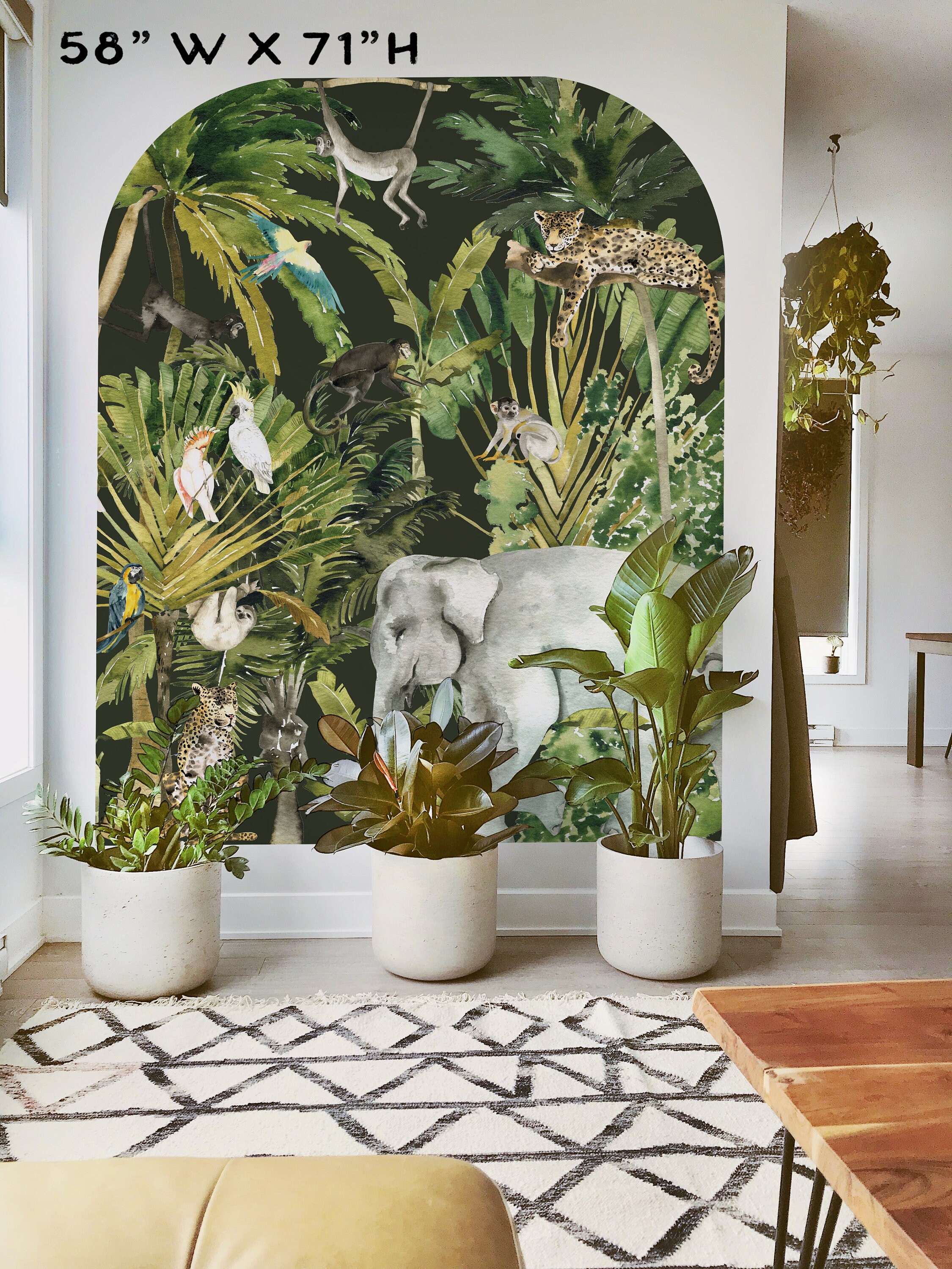 Safari Wall Decals Large Jungle Animals Arch, LF227 - Etsy