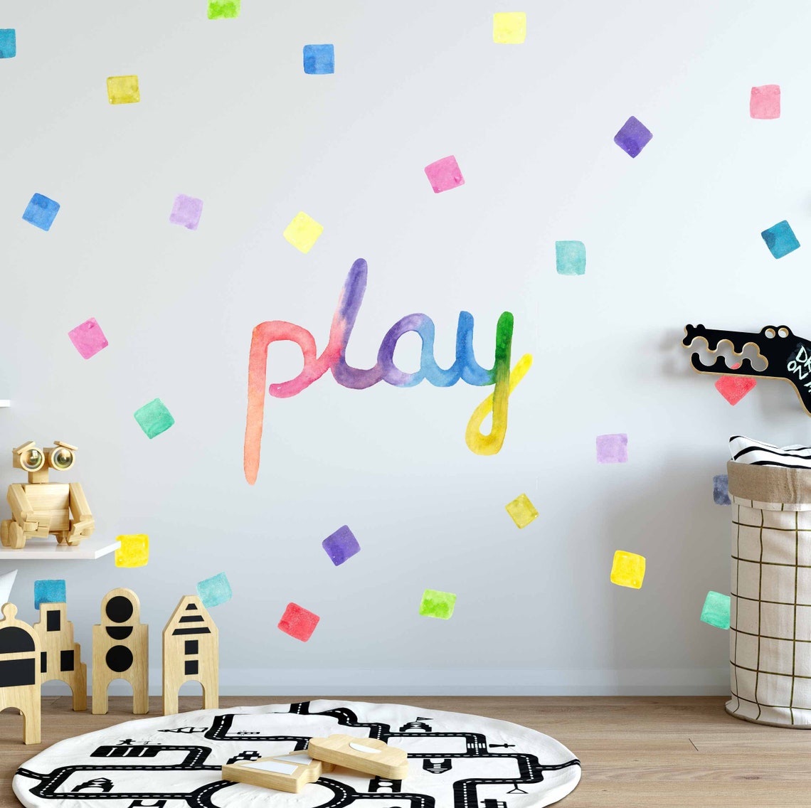 Sprinkle Sticker Sprinkle Wall Decals Watercolor Rainbow Nursery Polka Dots Play Sticker ...