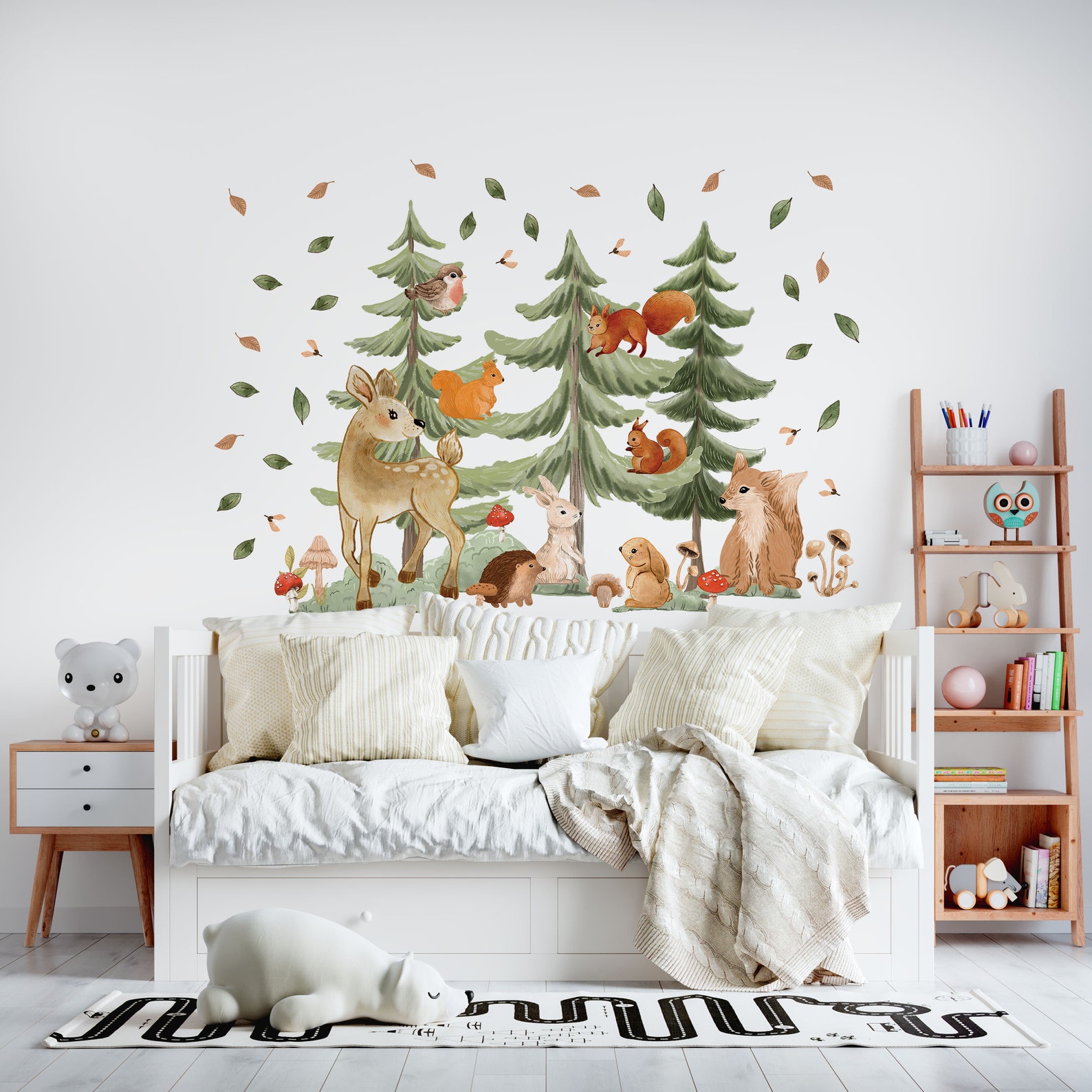 Woodland Animals Nursery Wall Decals Forest Deer Rabbit Fir Etsy