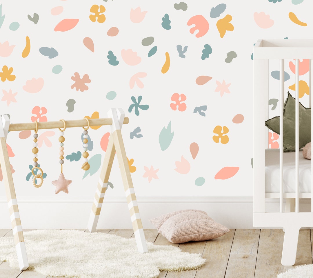 Floral Wall Decals: Boho Nursery Decor, Pastel Meadow Flowers - Etsy