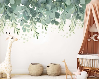 Hanging Greenery Wall Stickers Boho Vines Leaves Decals, LF309