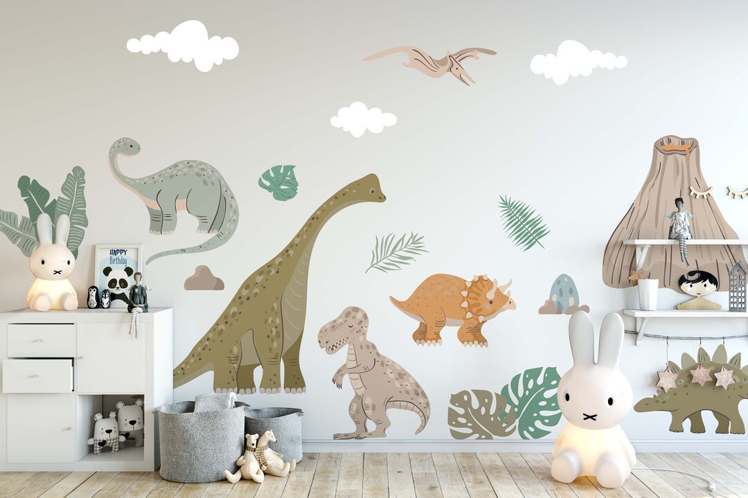 Large Dinosaur Wall Decals Dino Stickers Nursery Peel and Stick, COM1