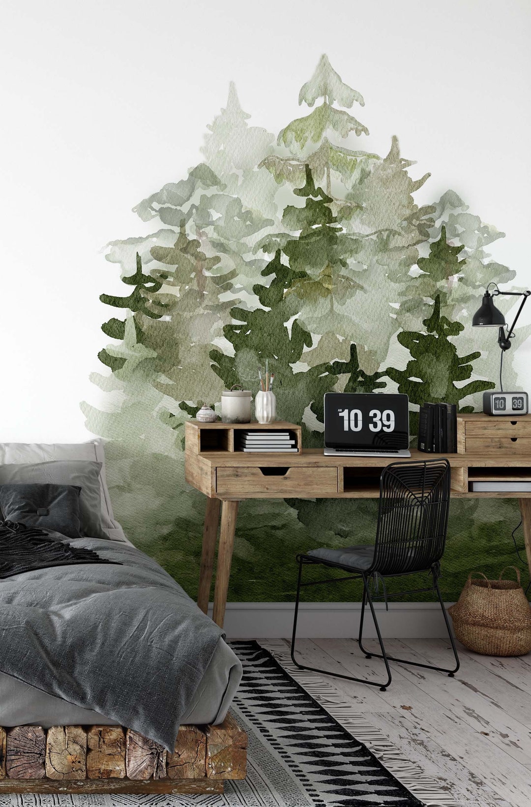 Forest Wall Decals Pine Tree Stickers Headboard, LF359 - Etsy
