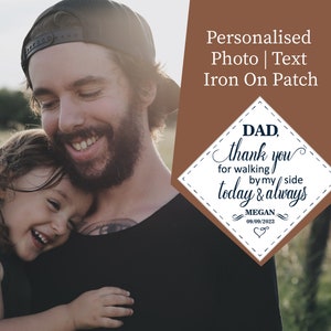 I Love You First Dad - Personalised Tie, Thank you Label iron on patch, Father Neck Tie Wedding Suit Gift, LF644