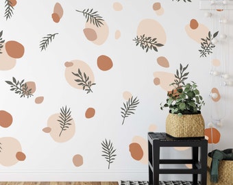 Greenery Boho Wall Decals Color Spots Stickers, LF026