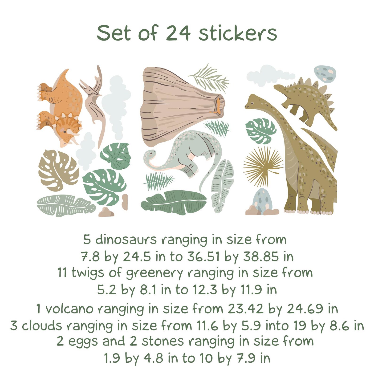 Large Dinosaur Wall Decals Dino Stickers Nursery Peel and Etsy