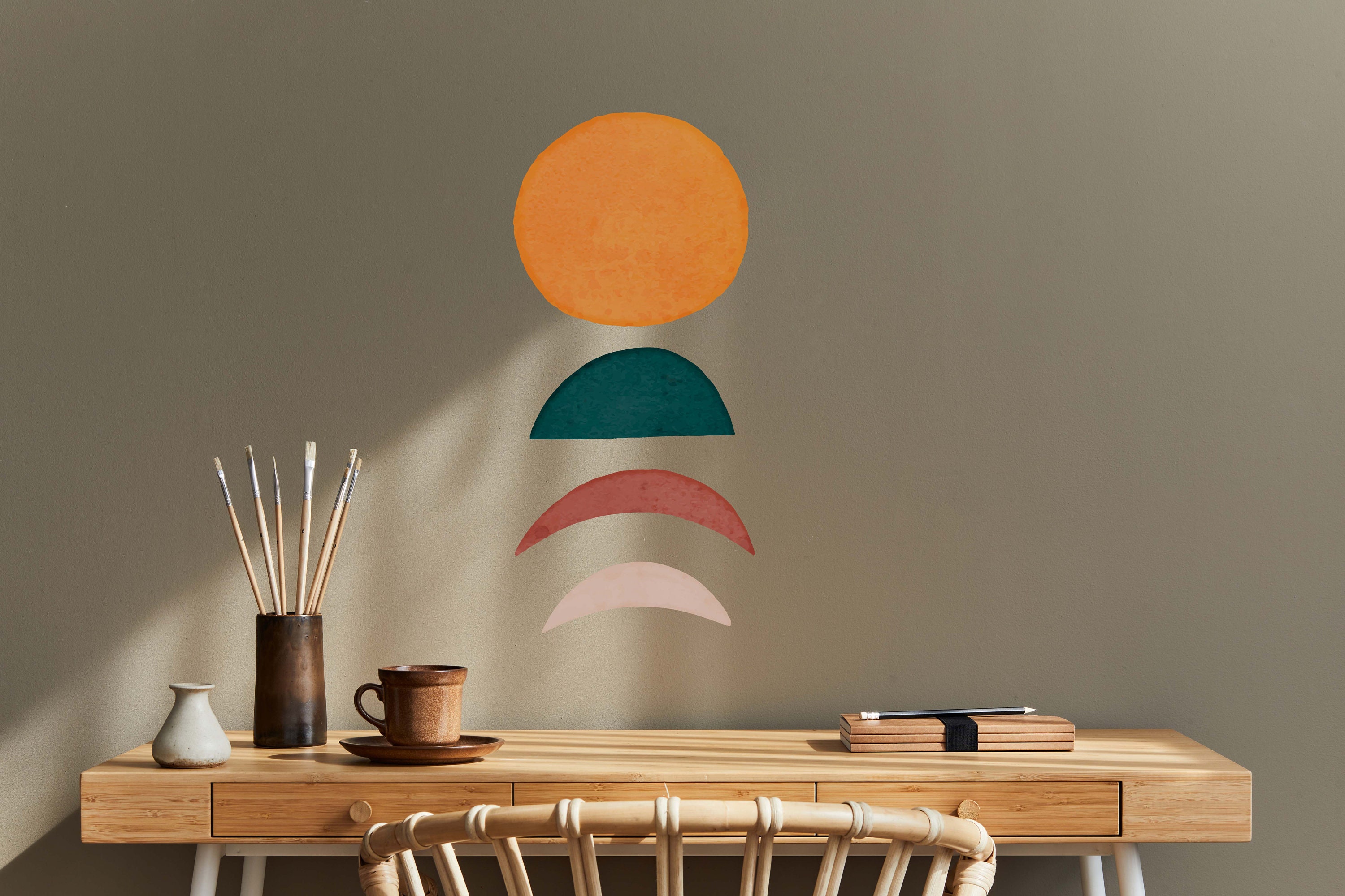 Sun Wall Decal Moon Phases Sticker LF234 - Etsy