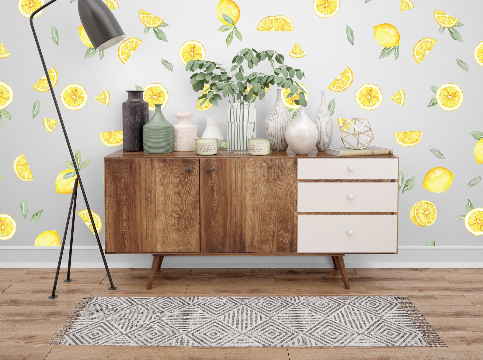 Lemon Wall Decals Watercolor Orange Stickers LF036 - Etsy