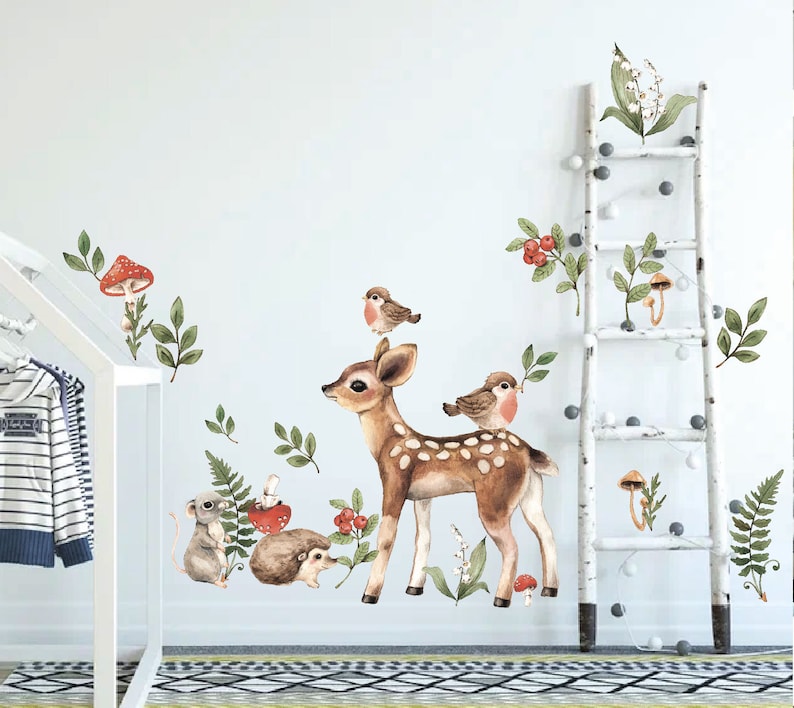 Woodland Animals Wall Decals Forest Stickers LF050 Etsy