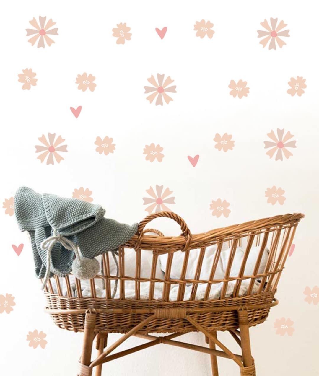 Flowers Wall Decals Room Nursery Greenery Sticker Decoration Daisy