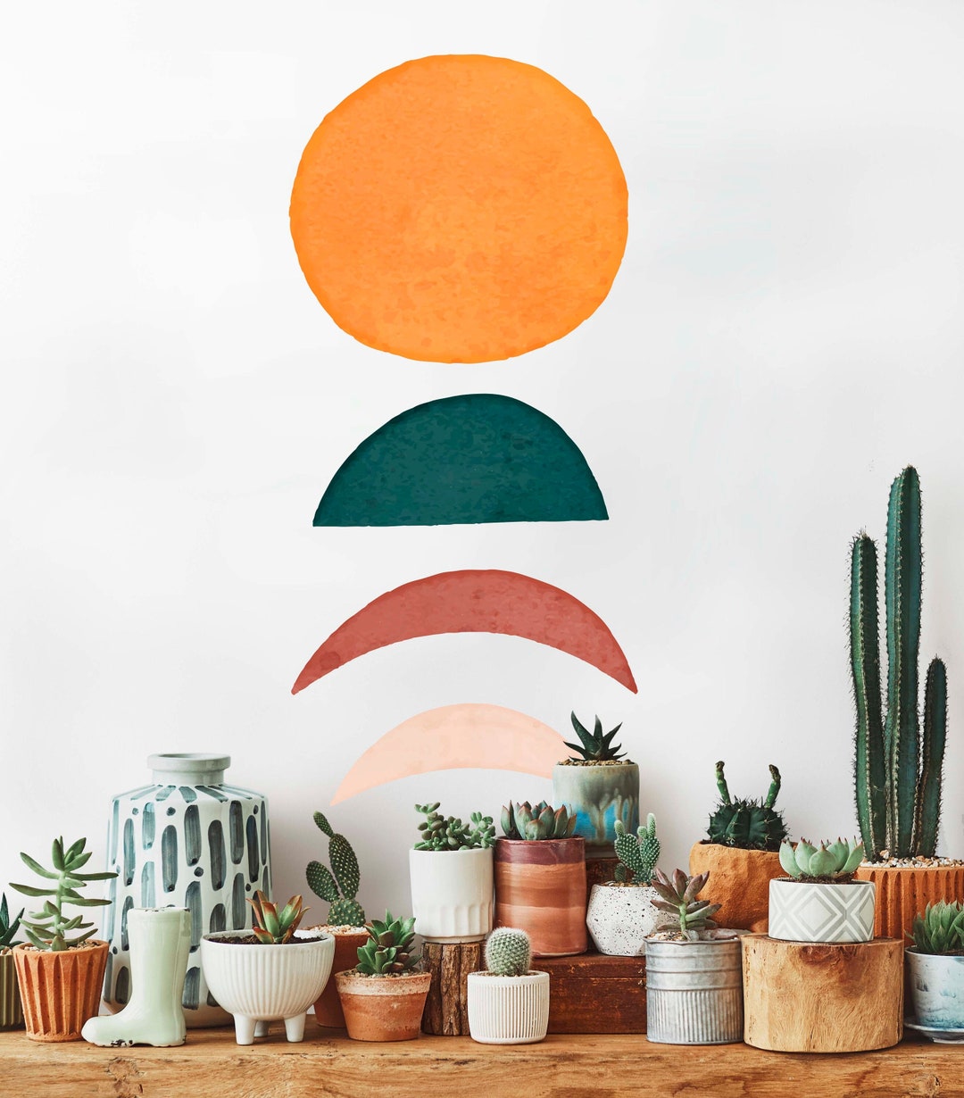 Sun Wall Decal Moon Phases Sticker LF234 - Etsy