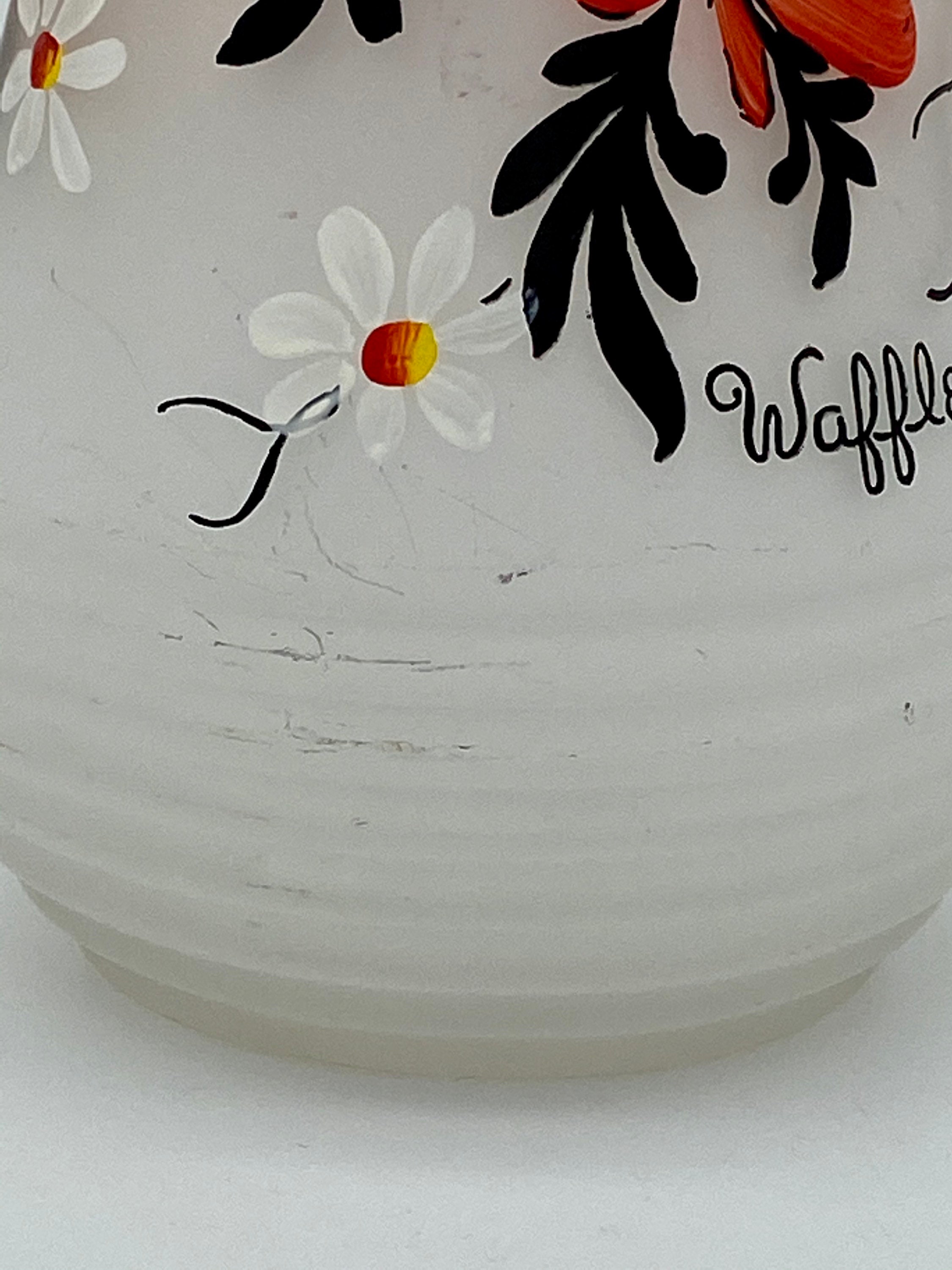 Vintage Hazel Atlas Waffle Batter Pourer Satin Glass Batter Etsy