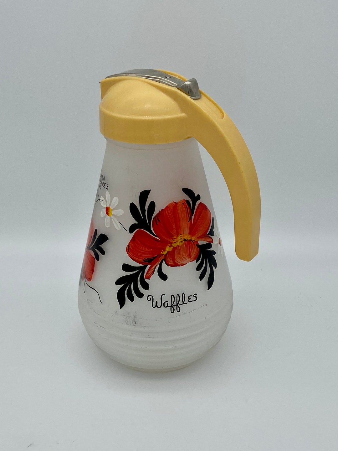 Vintage Hazel Atlas Waffle Batter Pourer Satin Glass Batter Etsy