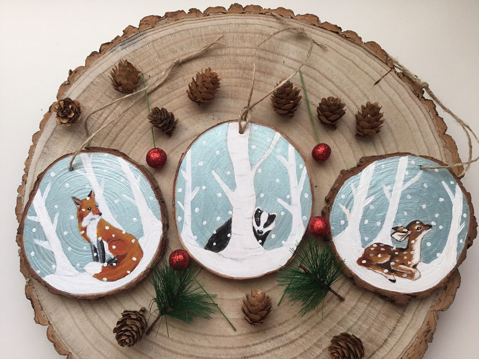 Wooden Christmas Tree Decoration Bundle. Christmas Ornaments Etsy