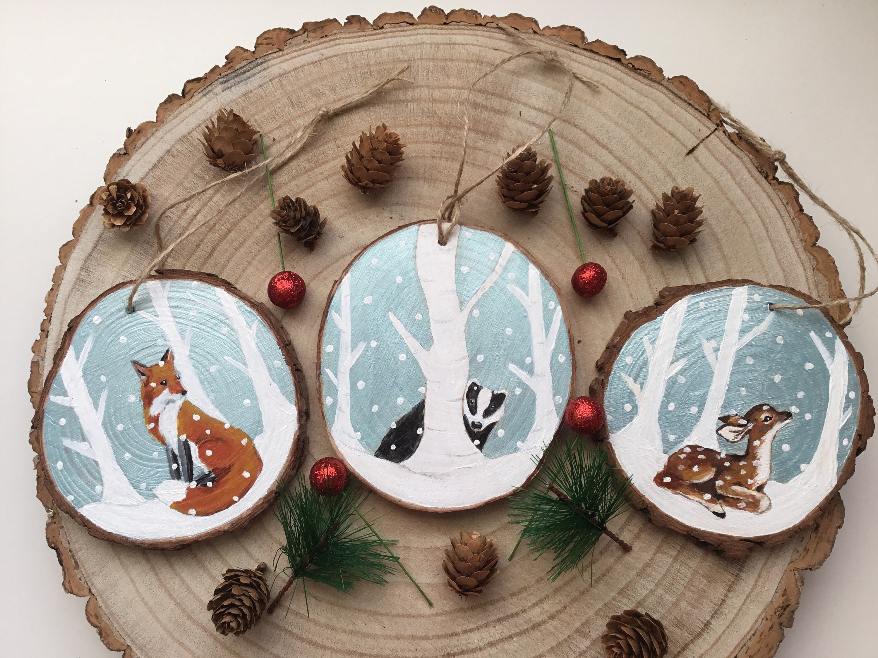 Wooden Christmas Tree Decoration Bundle. Christmas Ornaments - Etsy UK