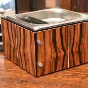 Espresso Coffee Knock Box - Art Deco Ebony Knock Box - Exotic Wood Knock Box - Coffee Lovers Gift- Wooden Knock Box - Barista-Coffee Bar