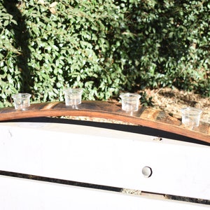 Tea Light Holder-Reclaimed Wine Barrel-Wine Barrel Tea Light-Wine Barrel Candle-Candle Holder-Wooden Candle Holder-Home Decor-Four Votives