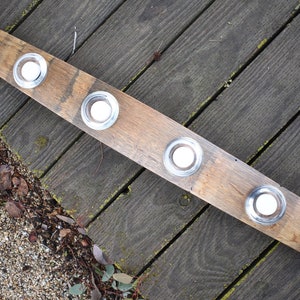 Tea Light Holder-Reclaimed Wine Barrel-Wine Barrel Tea Light-Wine Barrel Candle-Candle Holder-Wooden Candle Holder-Home Decor-Four Votives