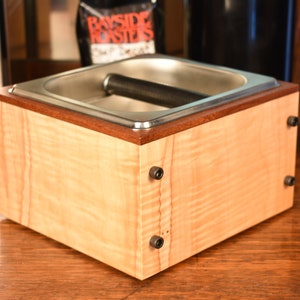 Espresso Coffee Knock Box-Exotic Wood Knock Box-Wooden Knock Box-Coffee Lovers-Home Barista Gift-Handmade Knock Box-Coffee Bar Decor
