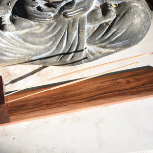 Incense Stick Holder Wooden Incense Tray Burner for Incense Sticks Large Incense Burner Two Hole Incense Tray Repurposed Wood Incense Tray
