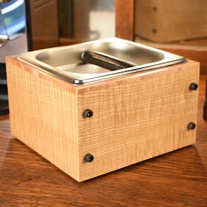 Espresso Coffee Knock Box-Exotic Wood Knock Box-Wooden Knock Box-Coffee Lovers-Home Barista Gift-Handmade Knock Box-Coffee Bar Decor