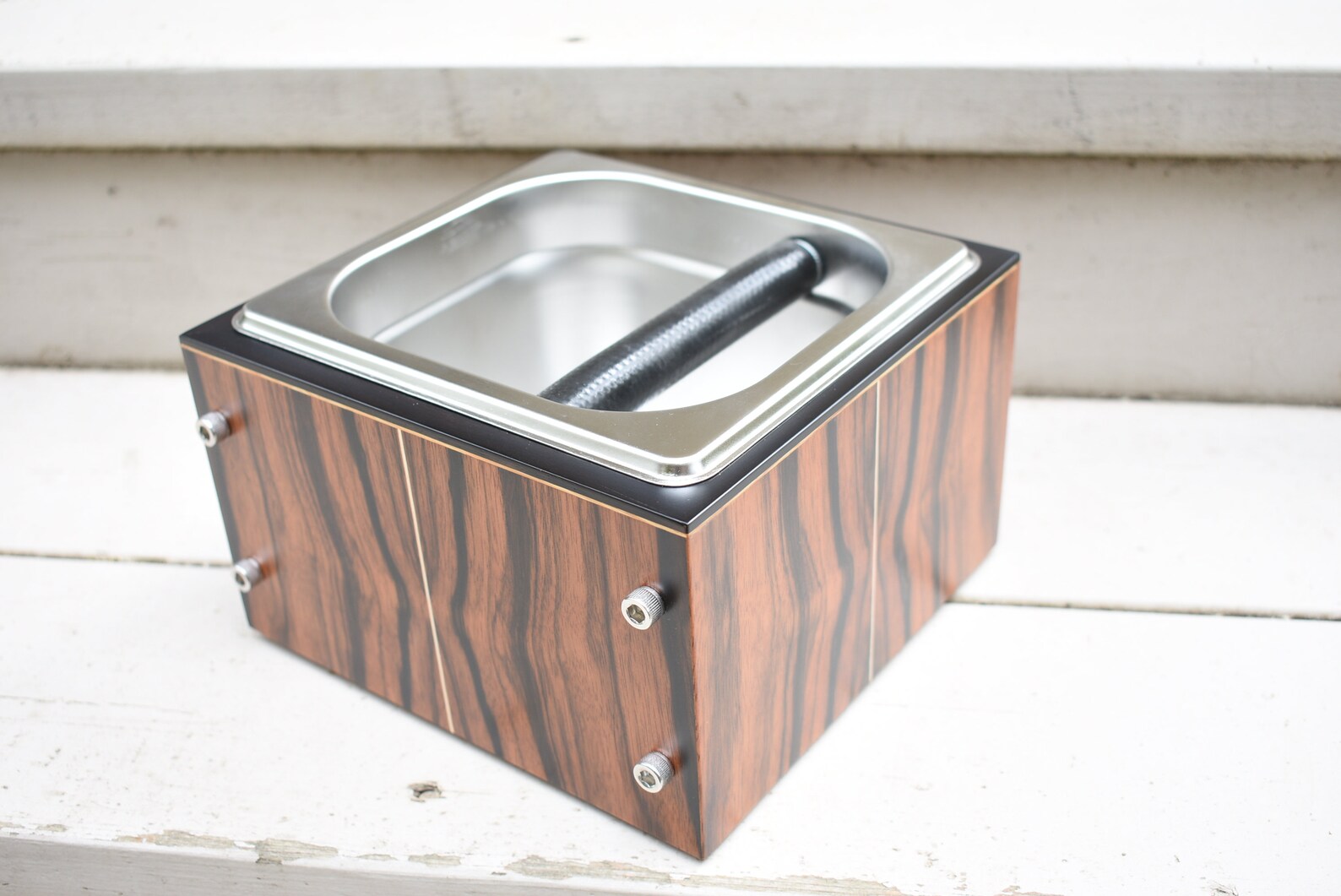 Espresso Coffee Knock Box Macassar Ebony Knock Box Exotic Etsy