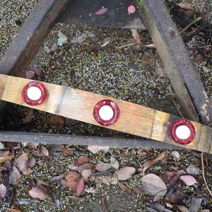 Tea Light Holder-Reclaimed Wine Barrel-Wine Barrel Tea Light-Wine Barrel Candle-Candle Holder-Wooden Candle Holder-Home Decor-3 Votives