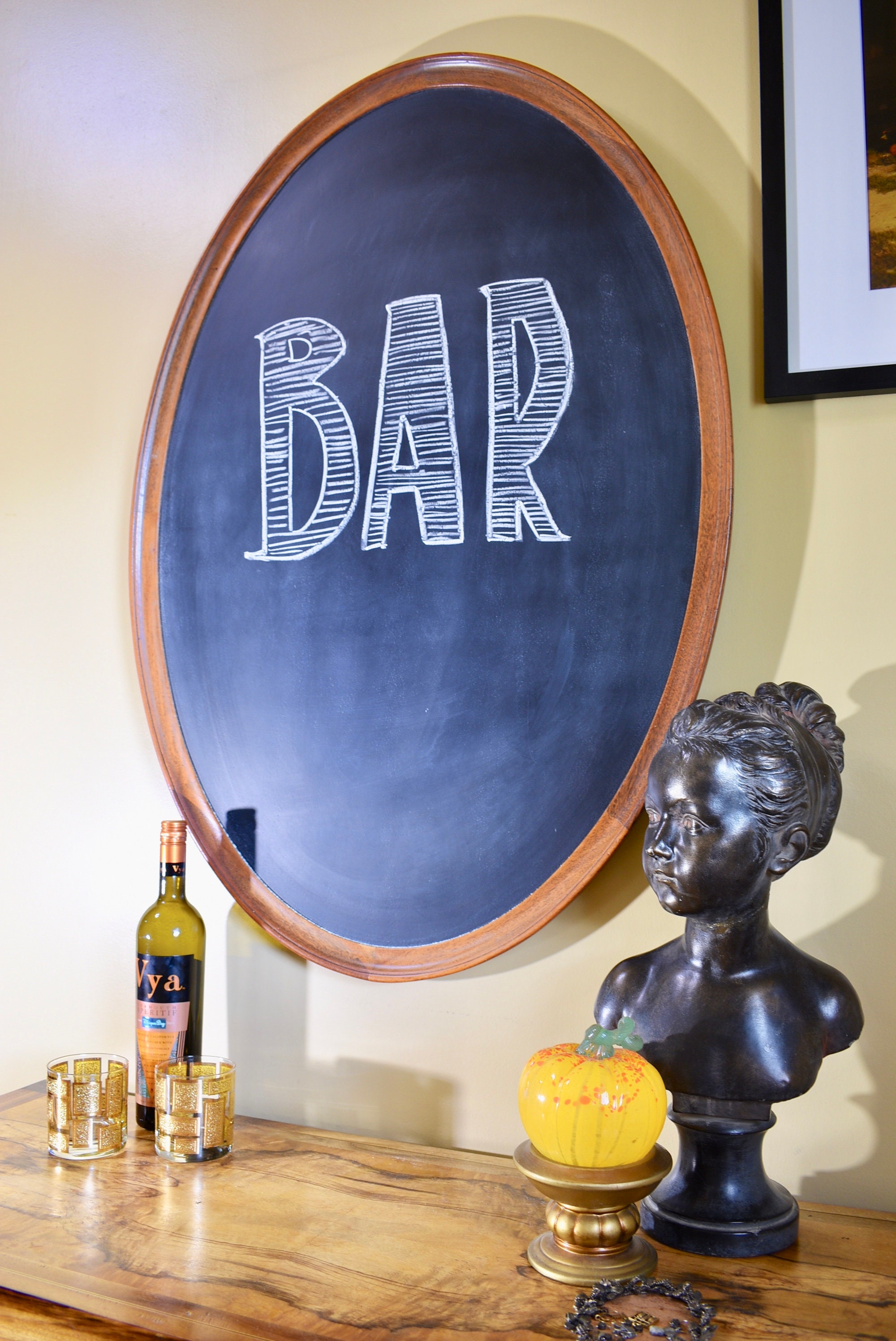 Extra Large Oval Chalkboard Event Chalkboard Framed Etsy UK