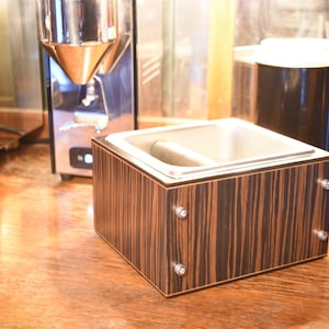 Espresso Coffee Knock Box-Exotic Wood Knock Box-Wooden Knock Box-Coffee Lovers-Home Barista Gift-Handmade Knock Box-Coffee Bar Decor