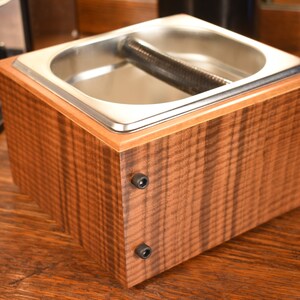Espresso Coffee Knock Box- Walnut Knock Box - Exotic Wood Knock Box - Coffee Lovers Gift- Home Barista-Coffee Bar Decor