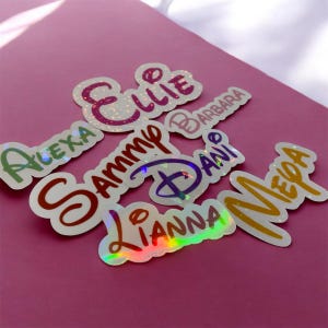 Personalized Name Sticker | Holographic Custom Sticker | Laptop, Water Bottle, Cup, Notebook | Water Resistant Vinyl Sticker