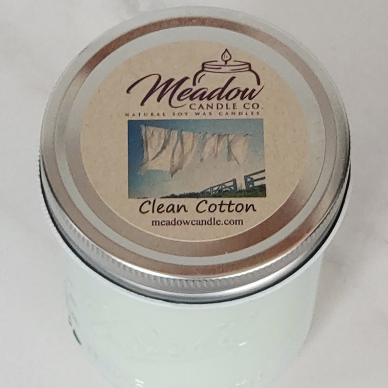 Clean Cotton type Mason Jar Soy Candle 16 oz