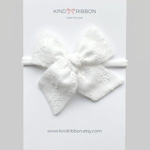 White Eyelet Hair Bow • Scrunchie • Knot Headband • Mini Me Hair Accessories