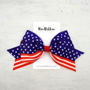American Flag Hair Bow - Patriotic Hair Bow