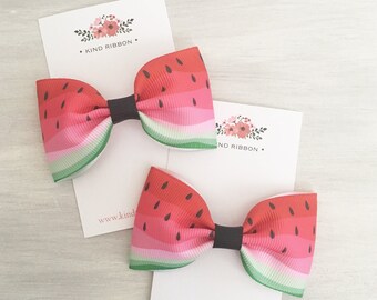 Mommy and Me Set Watermelon Bow Watermelon Headband Watermelon Earrings Watermelon Clip Watermelon Hair Bow