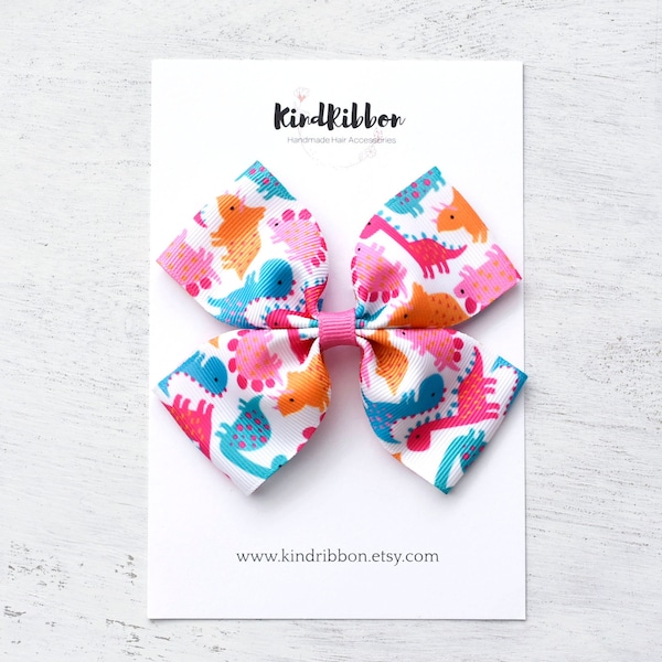 Dinosaur Bow - 4 Inch Hair Bow