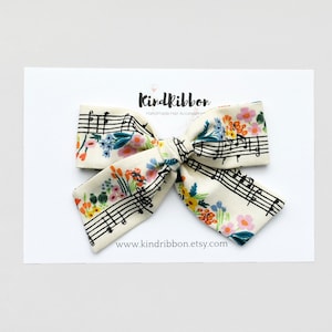 Music Notes Floral Bow or Scrunchie