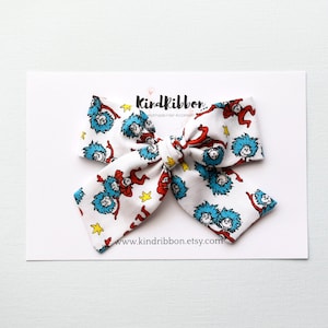 Thing 1 and Thing 2 Hair Bow - Dr Suess Inspired Hair Bow  • Scrunchie • Knot Headband • Mini Me Hair Accessories