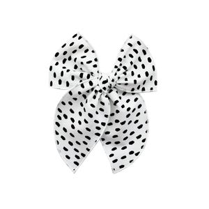Black and White Dots Hair Bow • Scrunchie • Knot Headband • Mini Me Hair Accessories