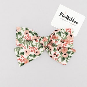 Rosa - Blush Floral Bow • Scrunchie • Knot Headband • Mini Me Hair Accessories