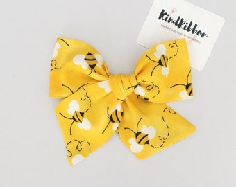 Bumble Bee Hair Bow • Scrunchie • Knot Headband • Mini Me Hair Accessories