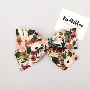 Fall Garden Floral Bow or Scrunchie